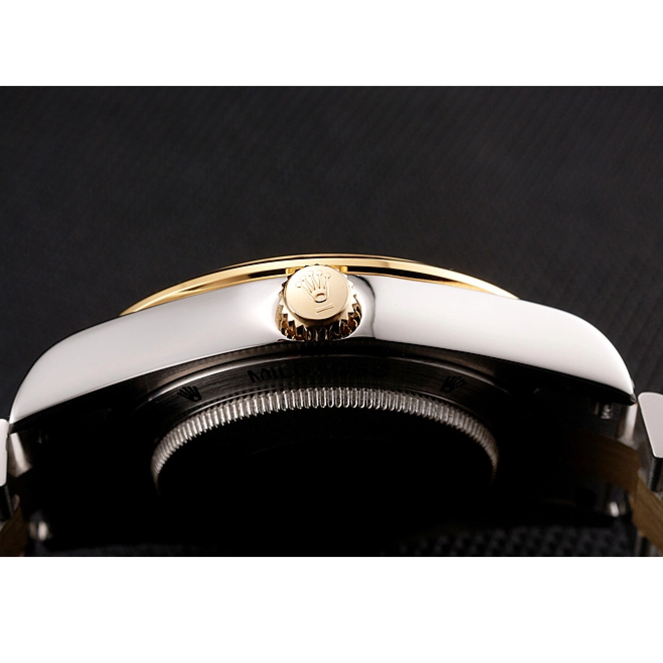 Aaa replica Dial Tone Bracelet Diamond Swiss Bezel Rolex Two Champagne 1454103 Day-Date 0802